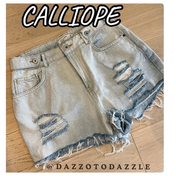 CALLIOPE Distressed Denim High Rise Mom Fit Jean Shorts | Medium‌‌‌‌‌‌‌‌‌ - Picture 1 of 9